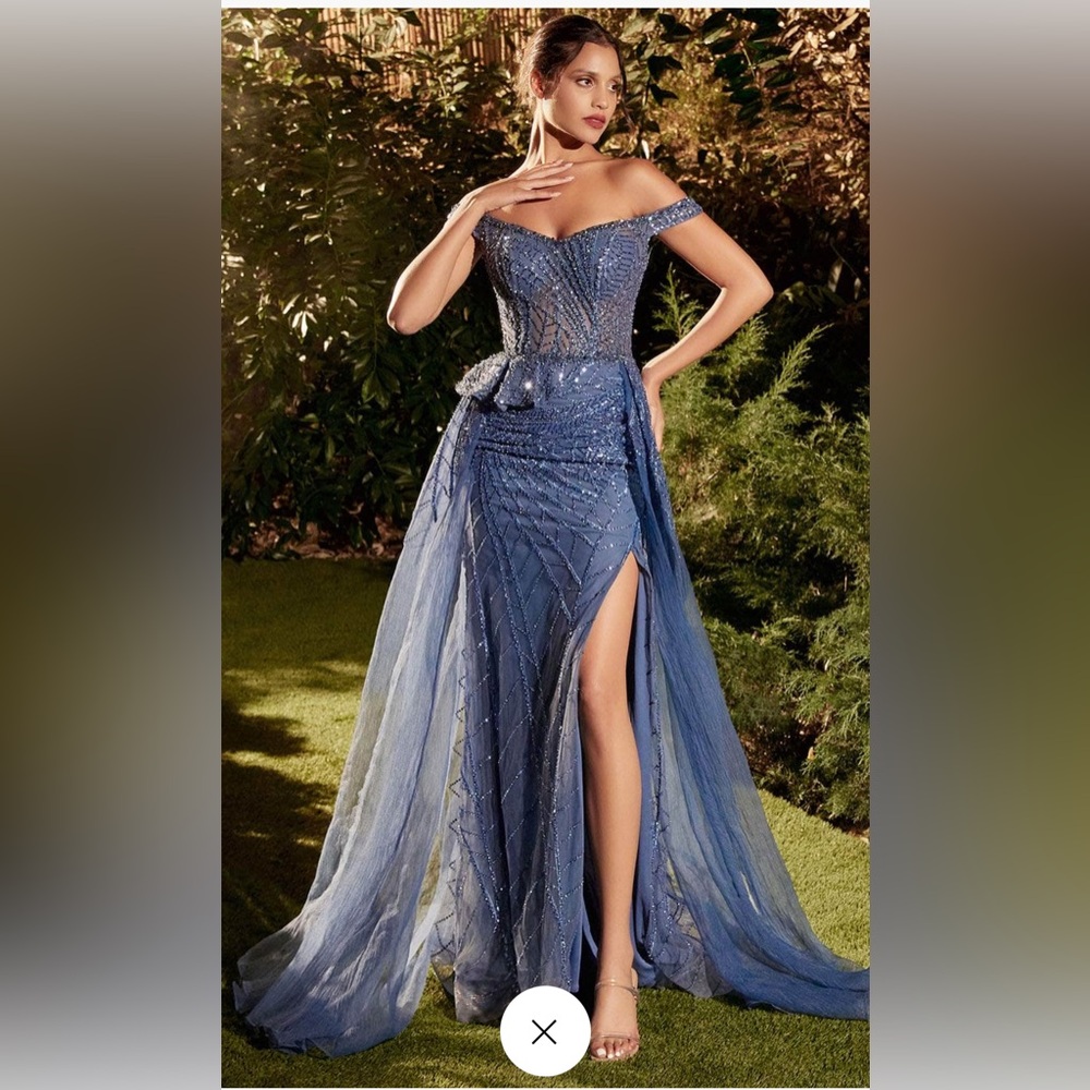 Andrea and Leo A1278 - Off Shoulder Overskirt Evening Dress